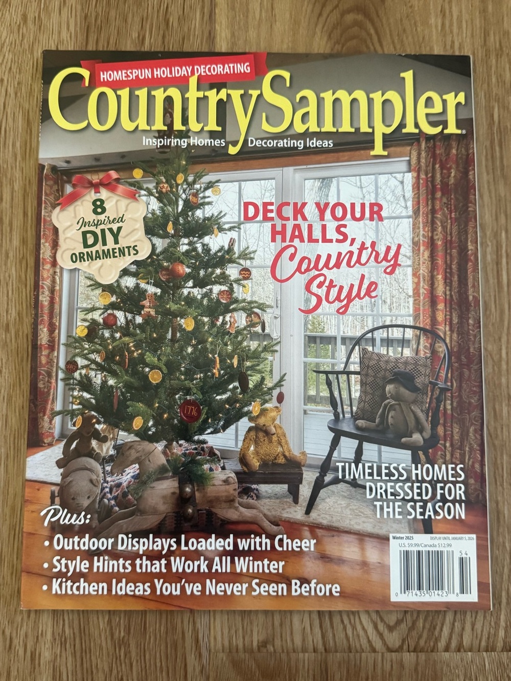 Country Sampler Magazine Winter 2025 Homespun Holiday Decorating & DIY Ornament